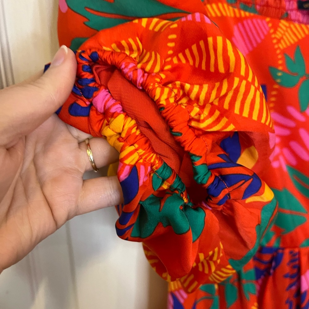 Colorful Leaf Print Dress Farm Rio Inspired - Picture 4 of 7